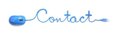mouse with cord spelling "Contact"