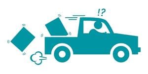 Truck losing packages