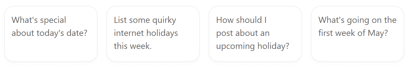 Celebrate Today example questions.