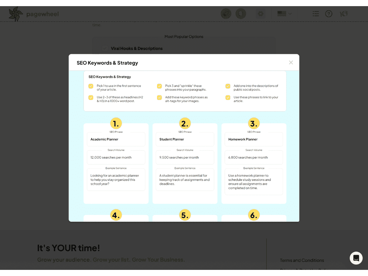 Pagewheel Options Screenshot
