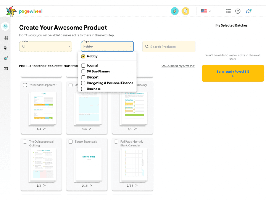 Pagewheel features screenshot