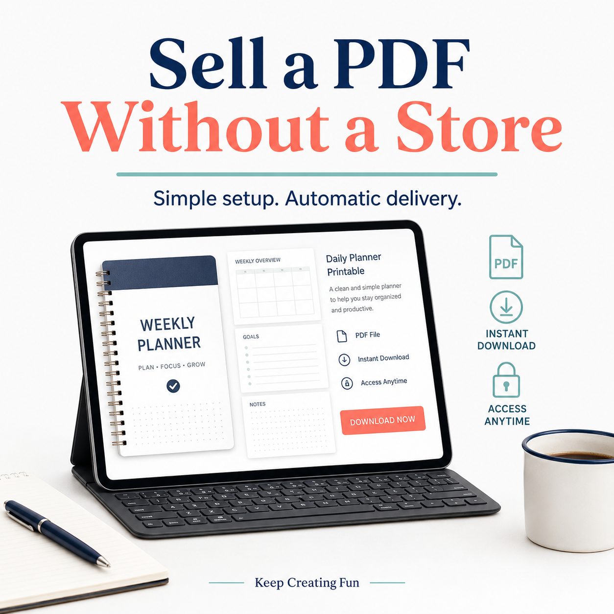 How to sell a PDF without an online store
